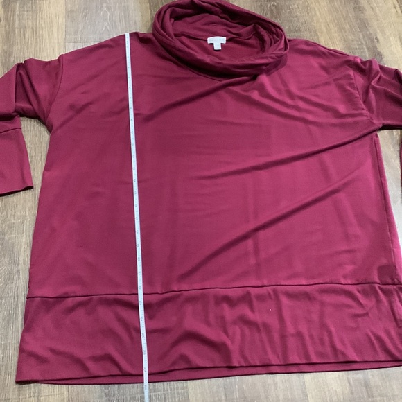 Garnet Hill Cranberry Tencel Cowl Neck Knit Tunic - sz L - Picture 8 of 9